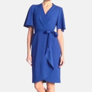 Donna Morgan Crepe Faux Wrap Dress